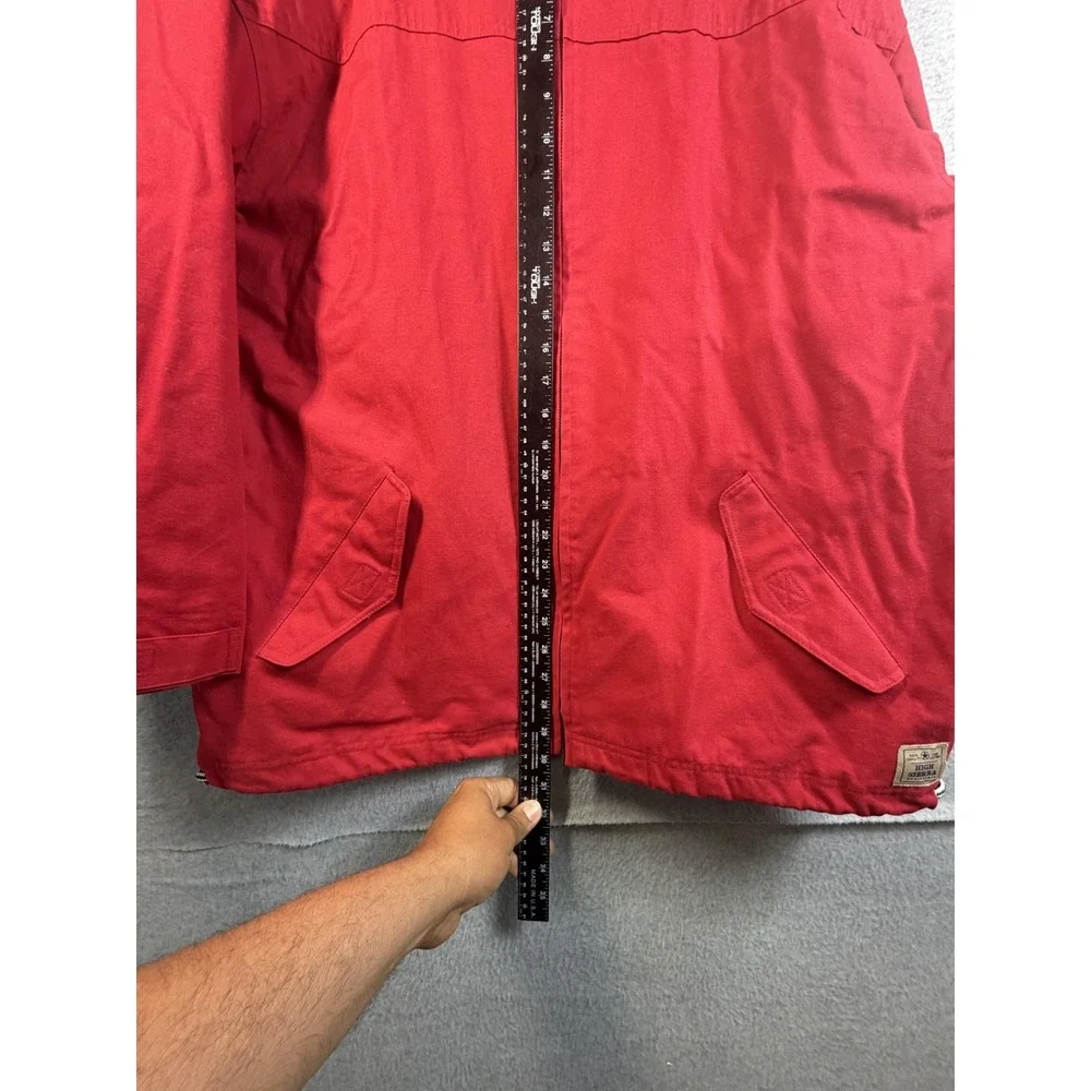 High‎ Sierra Jacket Mens Large Red Hooded Cotton Canvas Anorak Lined Outdoor